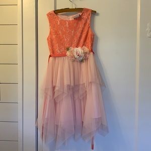 pink flower girls dress